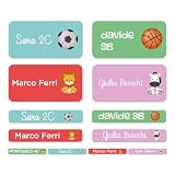 Labelbike - Etichette adesive per la Scuola ed Asilo personalizzate con Nome dei Bambini - Etichette personalizzate con il Nome per Penne, Matite, Pennarelli e altro materiale scolastico