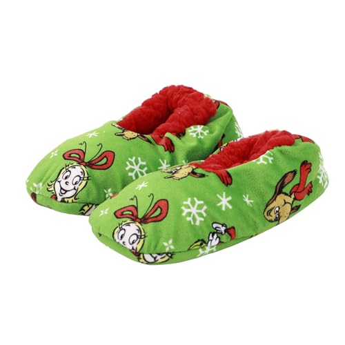 Bioworld The Grinch All-Over Character Print Youth Green Slipper Socks