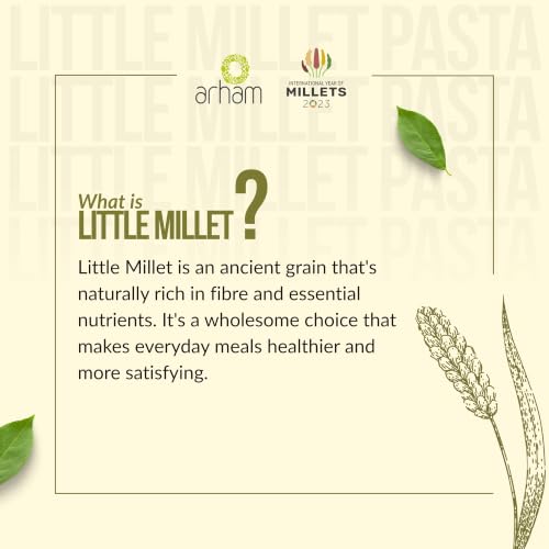 Image of Arham Organic Little Millet Macaroni Pasta 180g | Healthy No Maida Pasta | Non-GMO, No Preservatives | Easy to Cook