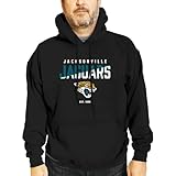 Team Fan Apparel Adult NFL Diagonal Fade Fleece Hooded Sweatshirt - Unisex Tagless - Officially Licensed Football Pullover (Jacksonville Jaguars - Black, Large)