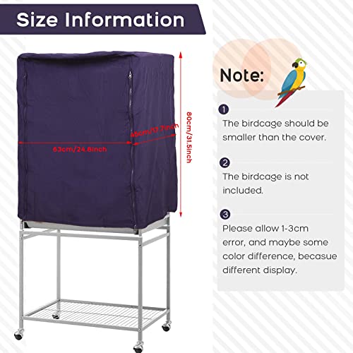 Image of QBLEEV Birdcage Covers, Breathable Universal Bird Parrot Cage Cover Shade | Blackout windproof light-proof covering reduces distractions night accessories cloth without cage-24.8x17.7x31.5in (LxWxH)
