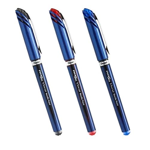 KIT CANETA PENTEL ROLLERBALL BLN25 - PRETA AZUL E VERMELHA