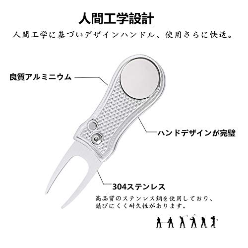 YFFSFDC 折りたたみ式グリーンフォーク シルバー丸柄