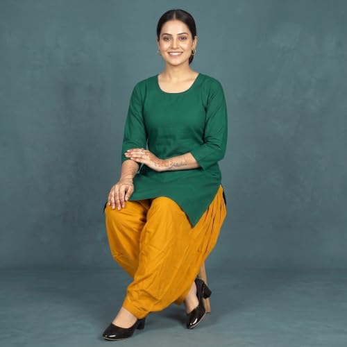 Image of FASHION GALLERY Women's Rayon Relaxed Fit Patiala Salwar with Full Length Drawstring Closure Type and Flexible Waist | Patiala Pant for Woman Free Size Fit Upto XXL