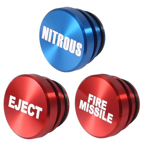 Image of 3 PCS Cigarette Lighter Plug Cover Dustproof Waterproof Socket Cover Cap Replacement, 12 Volt Aluminum Button Fits Most Automotive Vehicles (EJECT & FIRE & NITROUS)