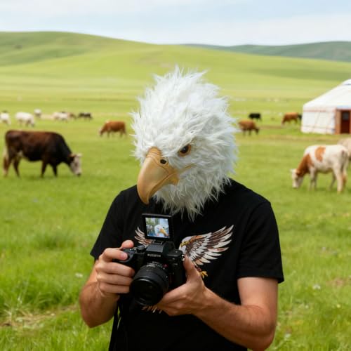 Masque tête d'aigle blanc pour costume de théâtre et représentations - 7