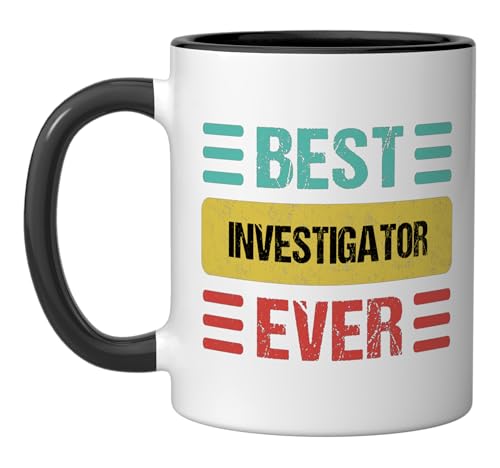 Taza de cerámica Investigator color negro y blanco miniatura 1