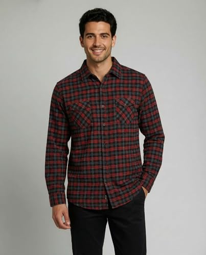 Real Essentials 3 Pack: Men's Long-Sleeve Flannel Button Down Plaid Casual Shirt (Available in Big & Tall)- Set 6, XL - Image 2