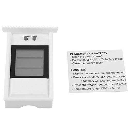 Digital Thermometer ,Digital Hygrometer Indoor Thermometer , Waterproof Tester Temperature Controller,Fast to Switch Degrees Celsius and Fahrenheit, Easy to Use(White)