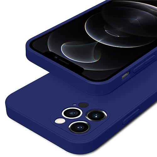 Coque de téléphone carrée iPhone silicone liquide bleu marine 7 8 Plus