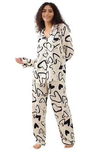 Image of YiNi LuLu Womens Pajamas Set 2 Piece Long Sleeve Sleepwear Button Down Pjs Lounge Set Nightwear with Pockets