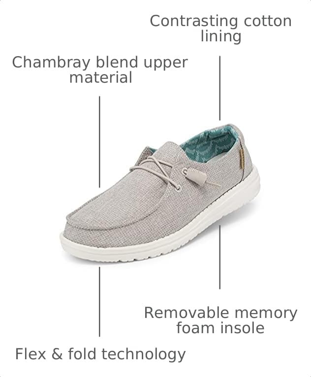 Image of HEYDUDE Women's Wendy Chambray | Women's Shoes | Women's Lace Up Loafers | Comfortable & Light-Weight
