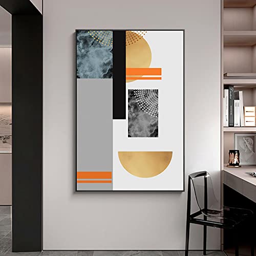 Pintura en lienzo de textura de mármol y geometría abstracta imágenes murales de lujo 40x60cm 3