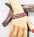 Handmade Metis Sash Bracelet with Silver Infinity Symbol - Adjustable Alpaca Wool, Red Aboriginal Design