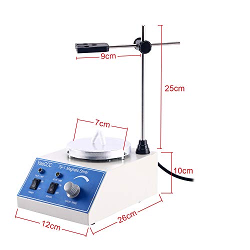 79-1 Magnetic Stirrer Hotplate Mixer Stir Plate with Pole, 2 Stir Bars,3000ml,0~2400rpm,110V 60Hz