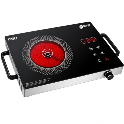 Image of KWW Neo Plus Infrared Induction Cooktop 2200W Electric Stove | Works with All Utensils | Touch Control | Fast Heating | Auto Shut-Off & Overheat Protection |