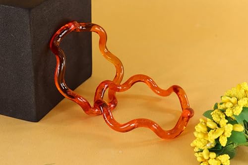 Image of NMII Stylish Glass Kada Set With Simple Cutting Pattern Glossy Finished For Women & Girls | Kada For Gift, Wedding & Everyone