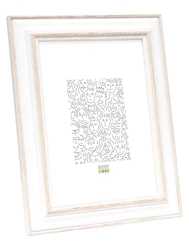 Deknudt Frames S221H1 - Marco de foto de madera blanca, 15 x 20 cm