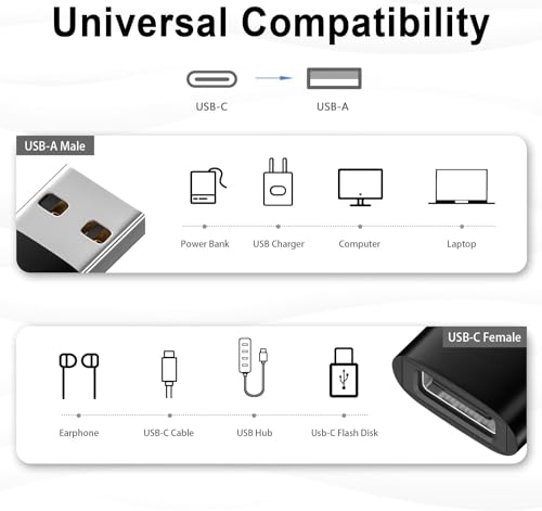 Image of ETZIN USB to USB C Adapter,Type C Female to USB A Male Charger Cable Converter for i Watch Ultra iWatch Series 9 8 SE,AirPods Pro 2,iPhone 15 14 13 12 Max,iPad 10 Air 4 5 Mini 6,S23,OTG (EPL-1295CC)
