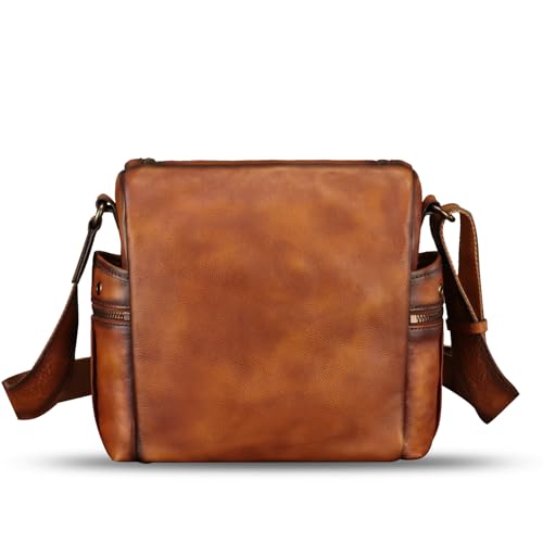 IVTG Genuine Leather Purse and Messenger Bag for Men Leather Shoulder Bag Crossbody Bag Satchel Purse Briefcase with Strap3