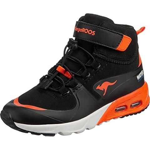 KangaROOS Boys Kx-Hydro Sneaker, Jet Black/Neon Orange, 6 UK Cover