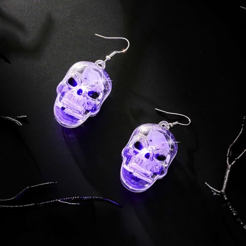 Halloween Light Up Earrings Led Skull Spider Dangle EarringsGrowing Pumpkin Ghost Drop Earrings Cute Holiday Festive Party Earrings Jewelry for Women3