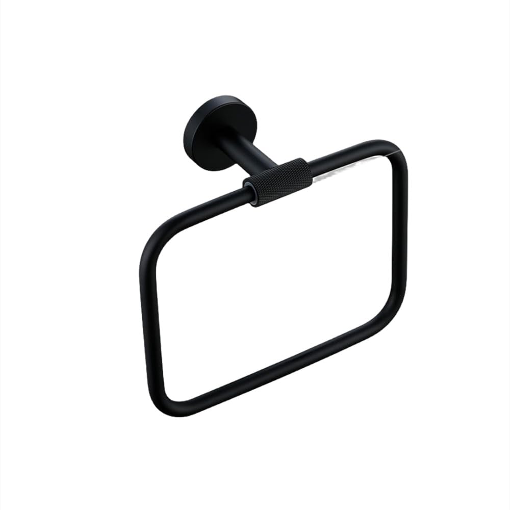Pizzzeno Towel Ring Matte Black Bathroom Accessories Towel Bar Bath Robe Hook Brass Knurled Bathroom Hardware Set Shelf For Towels Paper Tissue Hol,