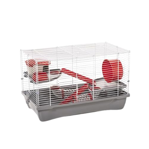 Pet's Market - Gabbia Duffy 2 Prestige per criceto cavia topo piccoli roditori accessoriata con ruota ciotola casa tubo scala 58X32X38