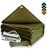 FoundGo Canvas Tarp 6x8ft Heavy Duty Waterresistant Tarps