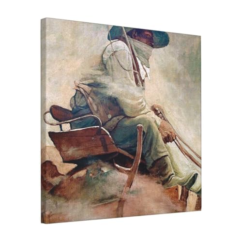 絵画 フレーム装飾画 N C ワイエス Ore Wagon キャンバスアート アートパネル 壁画 壁掛け 絵 モダンアート 版画 壁飾り 世界の名画 ポスター 40x40cm