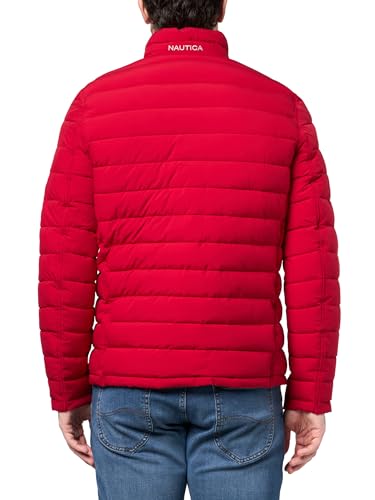 Image of Nautica Men's Reversible Quilted Puffer Jacket -Midweight Mechanical Stretch Winter Coat