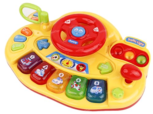 Image of Zest 4 Toyz Baby Musical Toy 6 to 12 Months Light up Steering Wheel Toy with Traffic Light & Sound for 6 8 9 10 Months and 1 2 Year Old Boys Girls