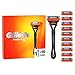 Gillette Fusion 5 Nassrasierer Herren, Rasierer + 11 Rasierklingen mit 5-fach Klinge, Geschenk Männer