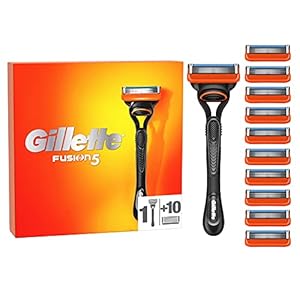 Gillette Fusion 5 Nassrasierer Herren, Rasierer + 11 Rasierklingen mit 5-fach Klinge