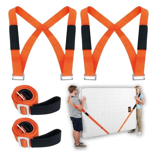 Moving Straps 2-Person Lifting and Moving Systems for Moving Furniture, Japard, Shoulder and Arm Lifting Heavy Appliances, Mattress Heavy Duty (Moving Straps - Standard Orange)