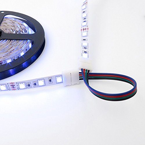 Icreating Led Strip Connectors 4 Pin, Rgb Led Light Connectors Kit Includes 5050 Led Connectors L Shape For Strip Lights 4Pin 10Mm Led Light Strip Connectors For Controller 4-Pin Led Connectors Jumper #TOP6