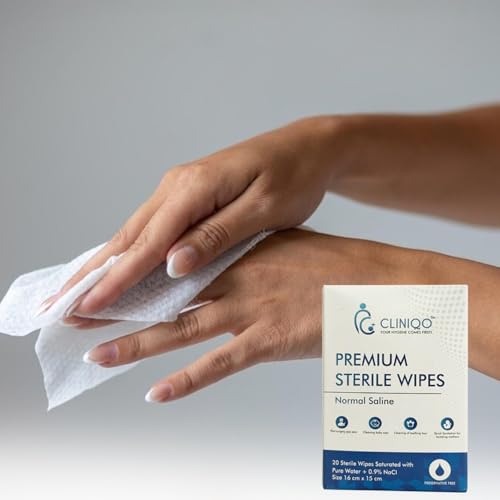 Image of Premium Sterile Wipes, Saline Sanitation for Lactating Mothers, Post-Surgery Eye Care, Cleaning Teething Toys and Cleaning Baby Eyes 16 x 15 cm (Pack of 5)