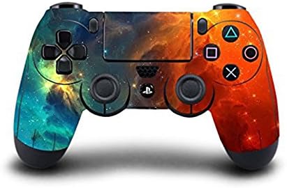 Stillshine - 1 x Protective Vinyl Skin Decal Sticker for Sony PlayStation 4 PS4 Slim PS4 Pro Dualshock Controller orange Starry Blue-Orange