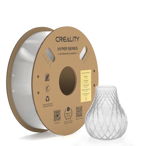 Image of Creality Official Hyper PETG Filament 1.75mm, High Speed 30-600mm /s 3D Printer Filament PETG, Dimensional Accuracy ± 0.03 mm, Fit Most 3D Printers, 1KG(2.2lbs) Spool Transparent