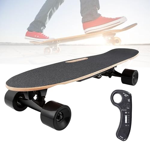 LwiftGal Patineta EléCtrica, Longboard EléCtrico, Control Remoto InaláMbrico, 3 Velocidades Ajustables, Velocidad MáXima De 15 Km/H, Capacidad De Carga De 80 Kg, para Adultos Y Viajeros