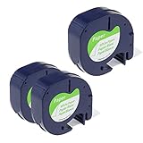dymo tape 91200 Bandas Dymo LetraTag compatibles / Color: negro sobre blanco / Material: Papel. Tamaño: 12 mm x 4 m. Modelo: S07215.