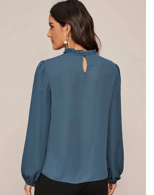 Image of FNOCKS Women's Plain Round Neck Long Sleeve Slip On Cotton Top