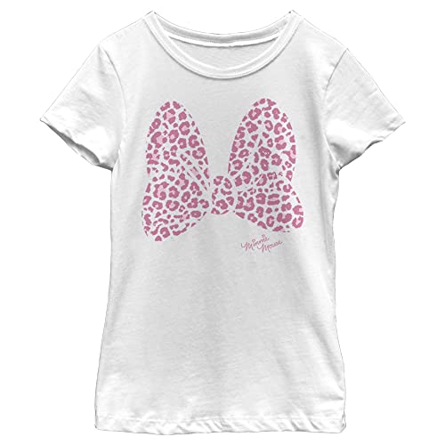 Disney Little, Big Minnie Mouse Pink Leopard Girls Short Sleeve Tee Shirt