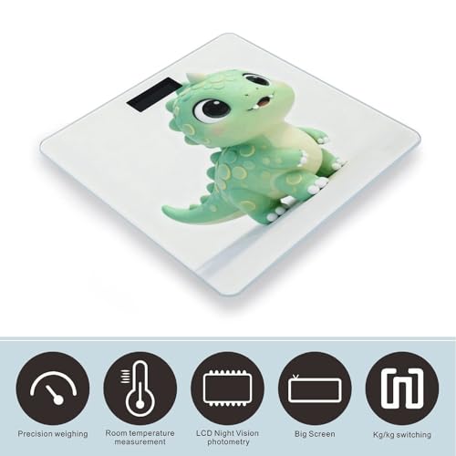 Báscula digital de baño Cute Dino con pantalla LCD miniatura 3