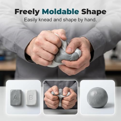 Image of Steel Reinforced Epoxy Putty, 2026 New Waterproof Heat-Resistant Epoxy Putty Repair Kit, All Purpose Filler Putty AB Epoxy Clay for Metal Wood Tile Ceramics for Bonding Repairing Sculpting (2PCS)