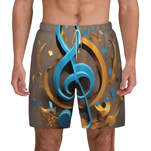 Short de bain respirant homme note de musique piscine surf fitness