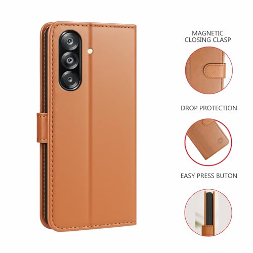 Image of AIBEX Shock Proof Flip Compatible for Samsung F17 5G / Samsung A17 5G / Samsung A26 5G Flip Cover Leather Finish | Inside TPU with Card Pockets | Wallet Stand | Complete Protection Flip Case