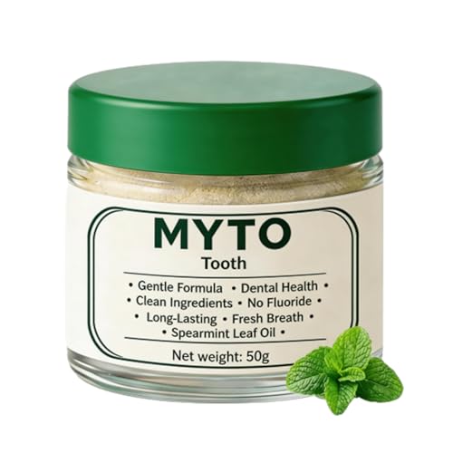 Tooth Powder with Hydroxyapatite for Remineralizing Teeth and Daily Oral Care Fluoride-Free Gentle Clean Mint Fresh Breath 1.76oz High Capacity (1Pc)
