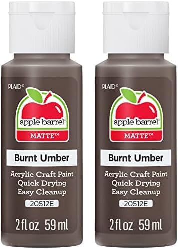 Apple Barrel Pintura acrílica en varios colores (2 onzas), 20512, Burnt Umber (paquete de 2)