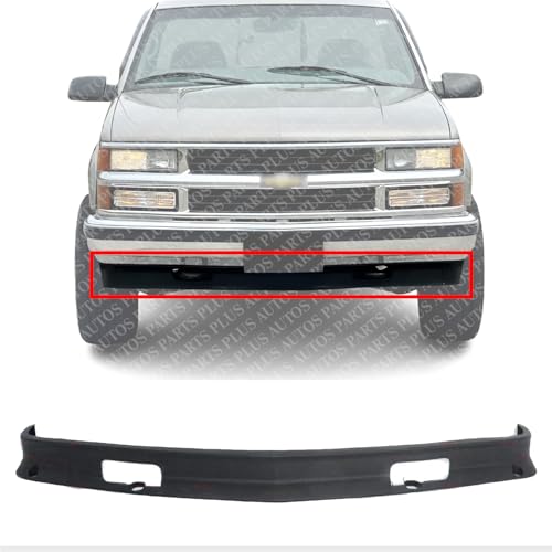 AUTOS PARTS PLUS Front Bumper Lower Valance Air Deflector Primed With Tow Hook Holes Direct Replacement Compatible With 1988-2000 Chevrolet/GMC C/K Series GM1090105 15569430